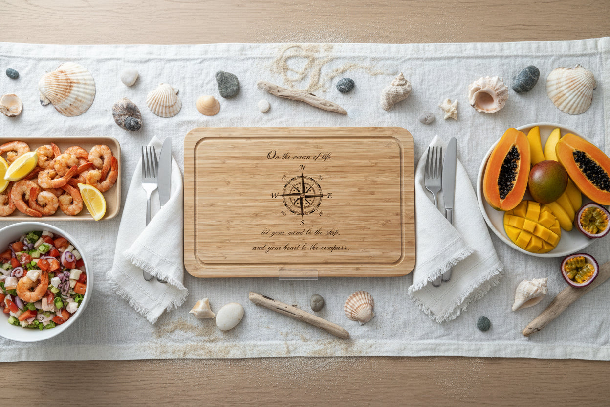 On the Ocean of Life... - Bamboo Cutting Board - 1427