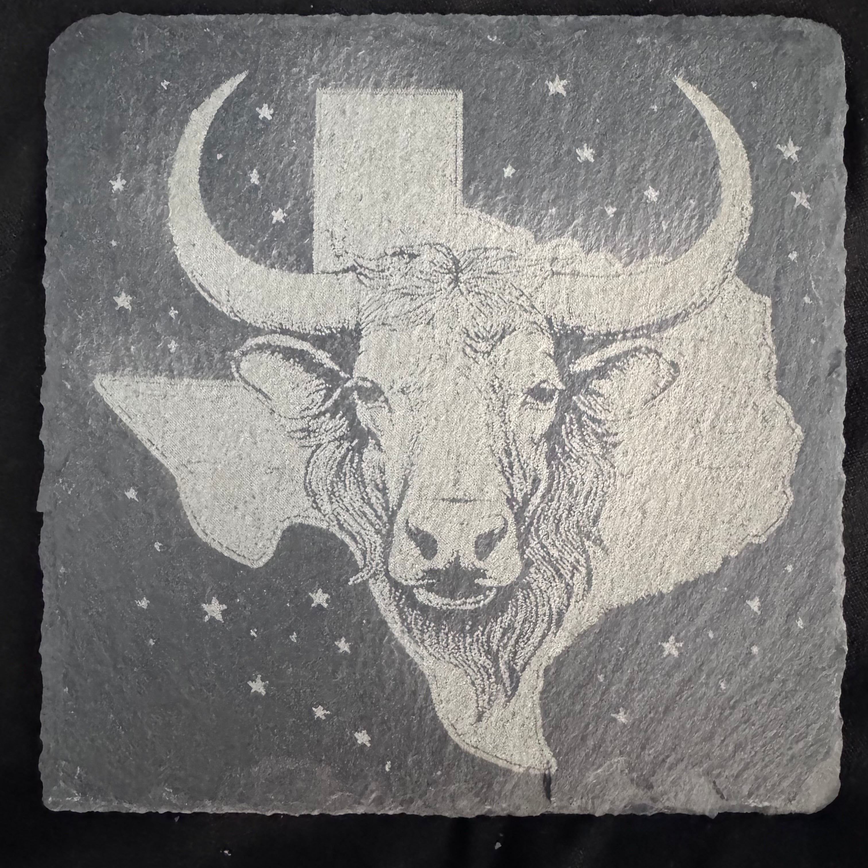 Longhorn and Texas - Slate Coaster - 4x4 - 1807