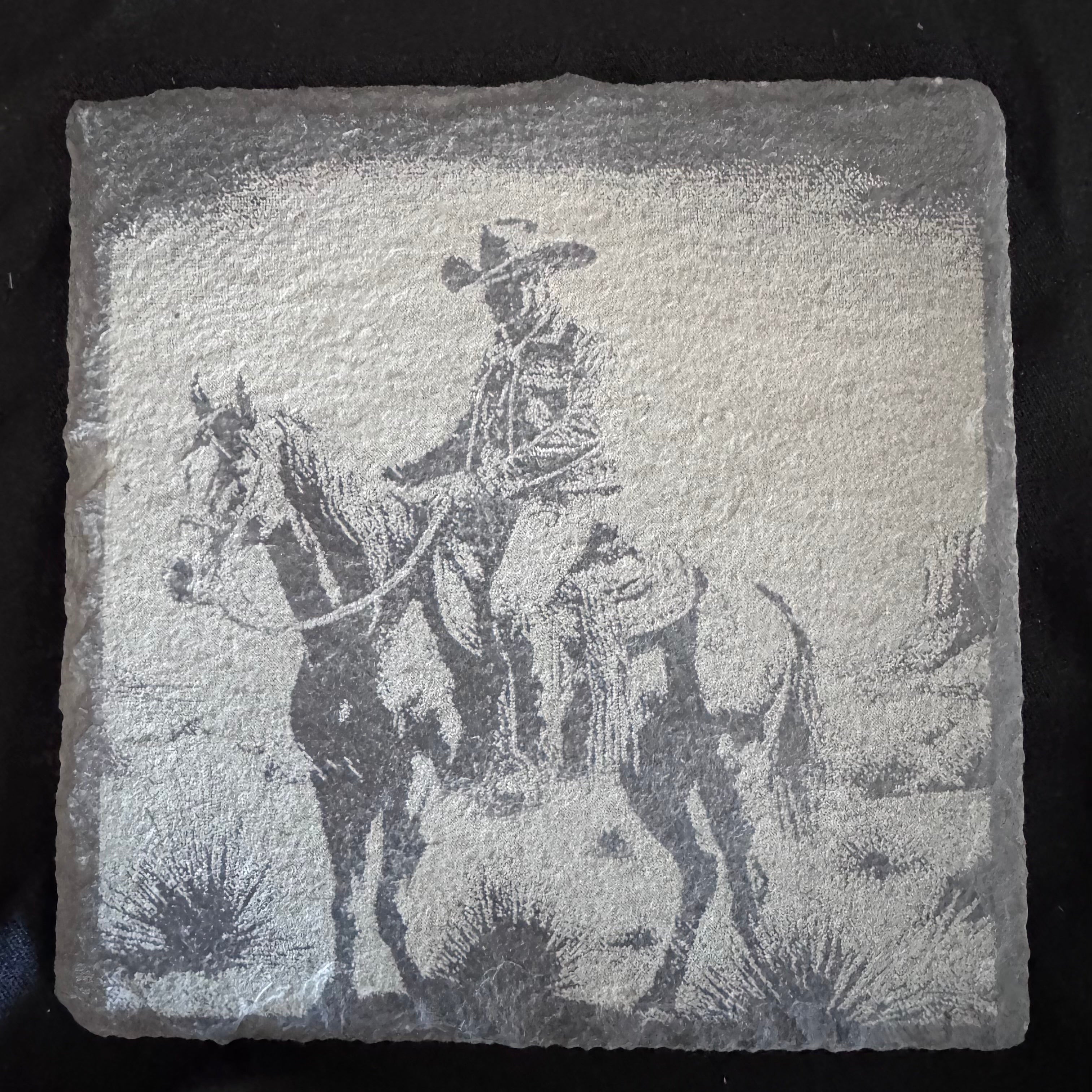 Horseman  - Slate Coaster - 4x4 - 1808