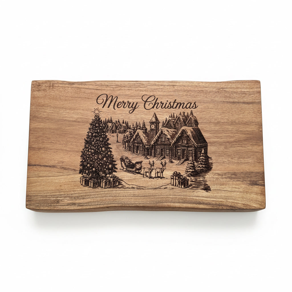 Christmas Scene - Acacia Cutting Board - 13 x 7.5 - 1440